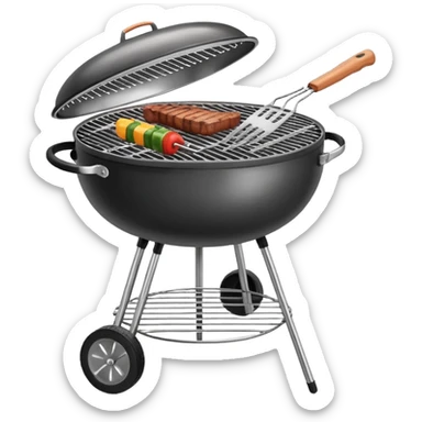 braai barbecue grill, simple colorful style, no text sticker