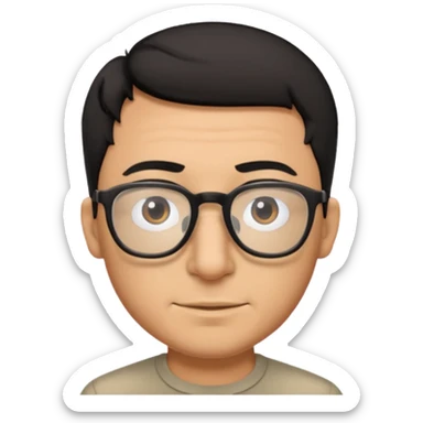 Emoli hombre con lentes poco cabello negro y nariz grande sticker