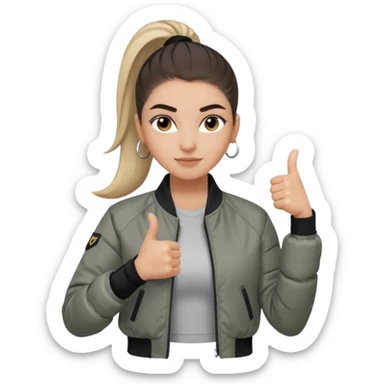 สีตาโทนเทาเท่ ๆ มีประกายคม

คิ้วได้รูป มองแล้วดูสตรอง

ผมหางม้าสูง / ผมสั้นสปอร์ต

เสื้อแจ็กเก็ต / ลุคสตรีทแฟชั่น

ท่าโพสกอดอก / ชูนิ้วโป้ง / เดินมั่น ๆ
ฟีล: Girl Boss, cool beauty, minimal but powerful sticker