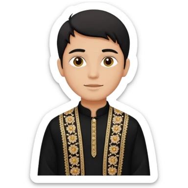 Ken wearing black kurta with shawl sticker