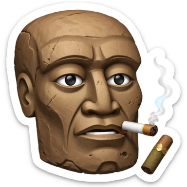 Easter island head smoking cigar sticker