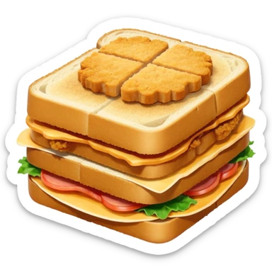 katsu sando sandwich with a bite taken sticker