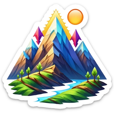 "Generate an inspiring emoji for spiritual growth. Upward arrows, growing plants, ascending light, mountain peaks, or transformation symbols. No human figures - focus on growth, progress, and spiritual elevation through abstract shapes." sticker