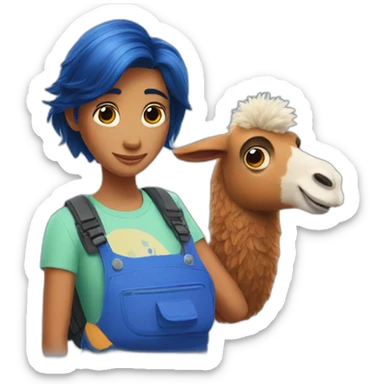 finding dory holding a llama sticker
