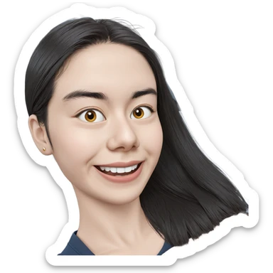 smiling girl in car interior sticker