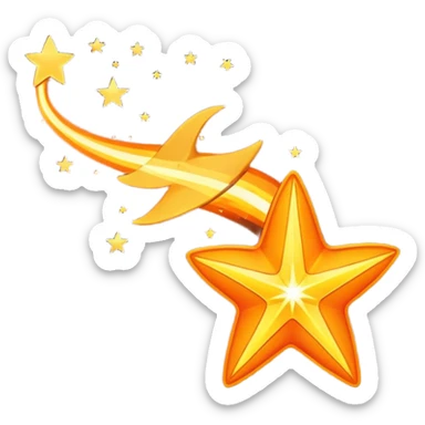 Bright shooting star sticker