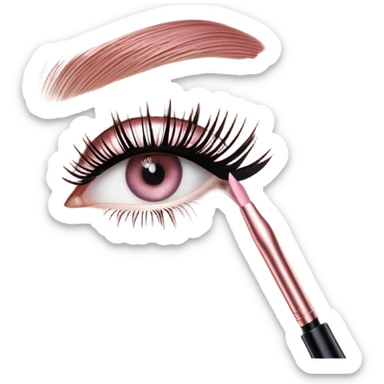 um rímel da marca Maybelline, da linha Lash Sensational Sky High. A embalagem é cilíndrica, em tom metálico rosé (rose gold), com a palavra "HIGH" em relevo na tampa e o nome da linha e da marca impressos na parte inferior do tubo. A escova aplicadora está visível, com cerdas finas e flexíveis, desenhadas para alongar e dar volume aos cílios. O design é moderno e elegante, refletindo a proposta do produto de oferecer cílios longos e impactantes. sticker