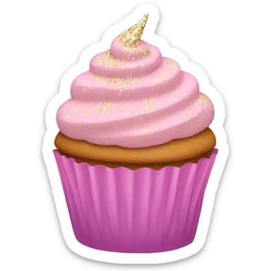 Cupcake with Light pink frosting and glitter sprinkles  sticker