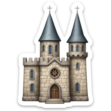 church with turret castle spire sticker