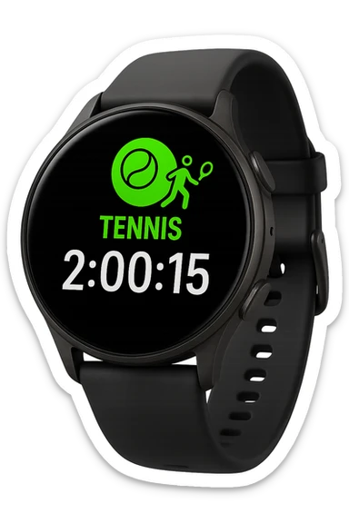 smartwatch con modalità attiva di tennis che segna 2 ore di tennis, REALISTICA 4K sticker