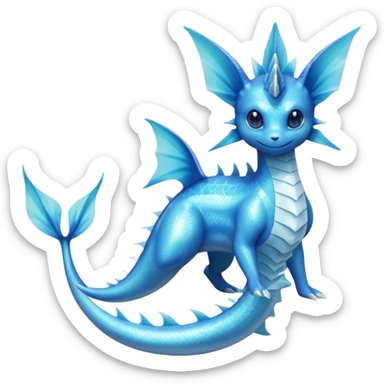 Lumineon-Vaporeon-Dragonair-Fakémon-hybrid-creature (full body)  sticker
