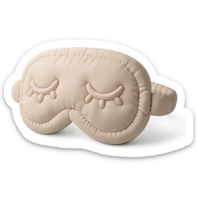cute sleep eye mask with soft, plushy texture in cushion style sticker