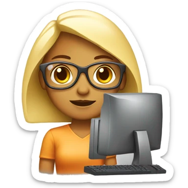 computer programmer Girl with computer sticker