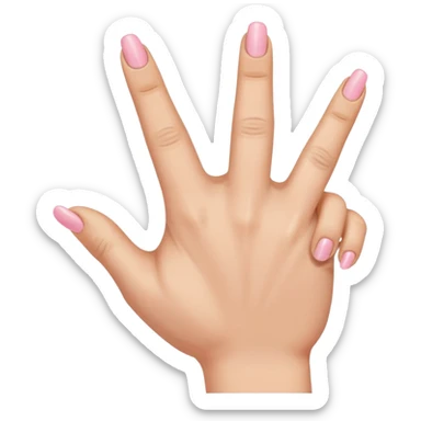 Extend your thumb, index finger, and middle finger straight out tuck your ring finger and pinkie sticker