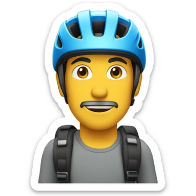 biking frontal view sticker