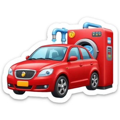 create me an image for a vertical in my super app, Car wash, entering the auto wash machine sticker