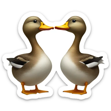 Duck kissing another duck sticker