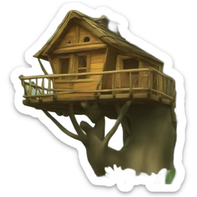 treehouse in jungle sticker