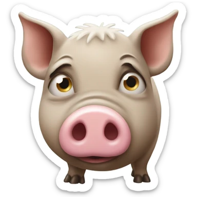 Pig with mud  sticker