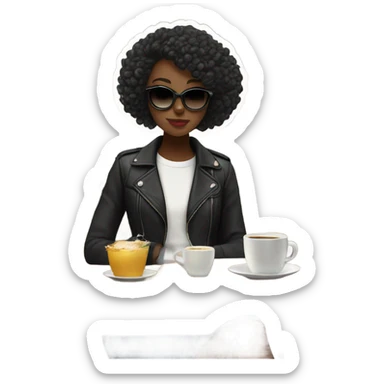 Black girl in Japan in a cafe she’s fashionable and cool her name is Nyla  sticker