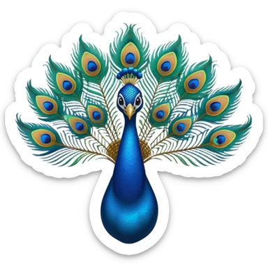 peacock feather with Krishna sticker