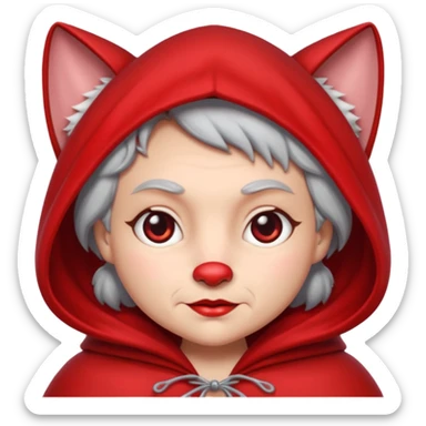 The Big Bad Wolf put on Little Red Riding Hood's grandmother's clothes. sticker