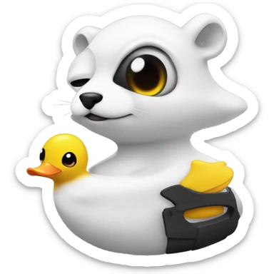 futuristic ermine with a rubber duck sticker