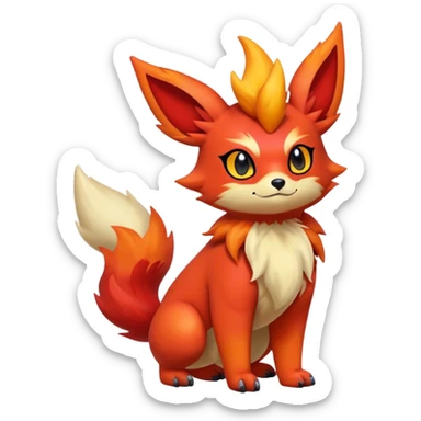 Quilava-Litten-Flareon-fantasy-animal-creature-hybrid full body sticker