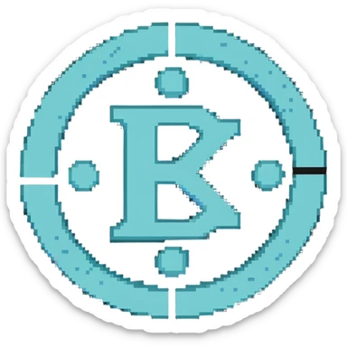 The Phoenician letter "𐤊" on a light blue circular background, Kaspa cryptocurrency logo sticker