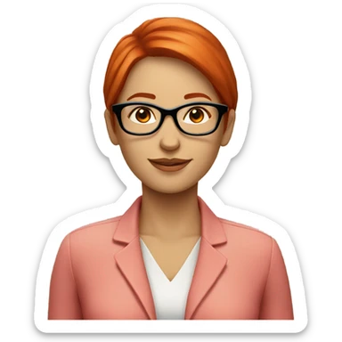 red hair woman nutritionist glasses no money sticker