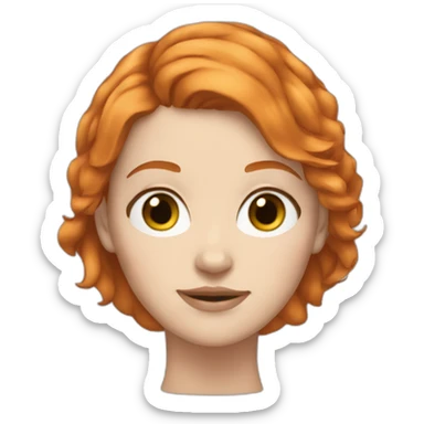 normal white girl short ginger hair sticker