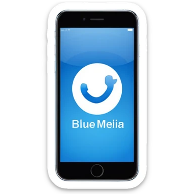 Ad on phone blue colors social media sticker