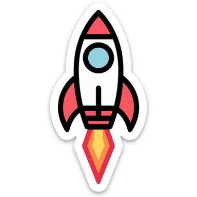 rocket ship sticker