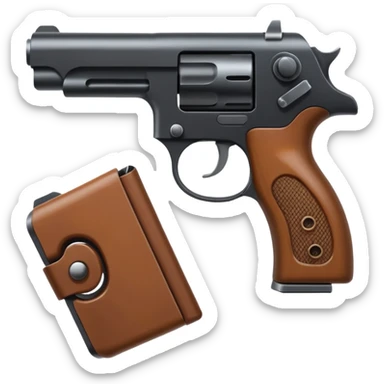 Con una gora de lado con una pistola sticker