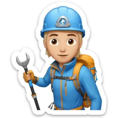 lead climber with ice axe in Mountain Climbing Team sticker