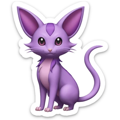 Rattata-Noibat-Skitty-Espeon-Purrloin-Fakemon-hybrid-creature (full body) sticker