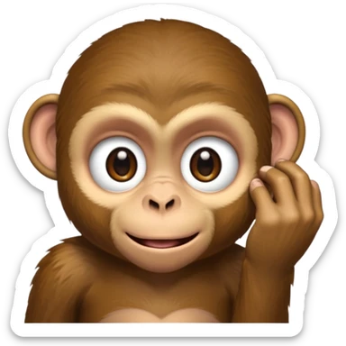 A monke.\nY , pulling the bottom of his eyelid down to make it look bigger with one finger sticker