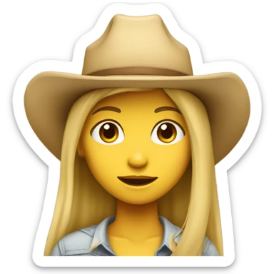 girl with beige cowboy hat, default yellow skin sticker