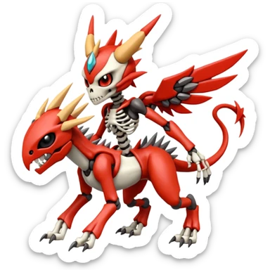 Digitigrade Cool Badass Skeletal Meloetta-Wargreymon-Guilmon-Pokémon-Digimon-Fakémon-fusion-hybrid-creature sticker