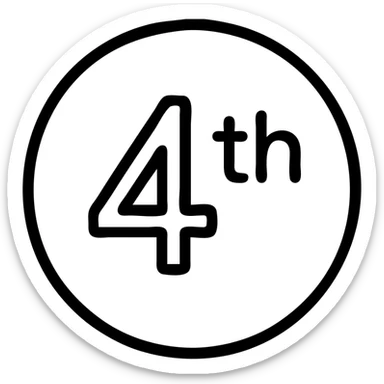 first ,a 4 in a circle with 'th' in the circle sticker