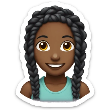 Black girl With medium length 2 strand twists, cornrows in the front smiling, friendly  sticker