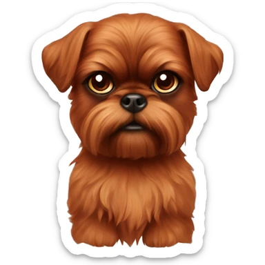 Red/brown brussels griffon dog sticker