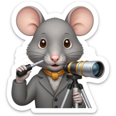 rat with telescope  sticker