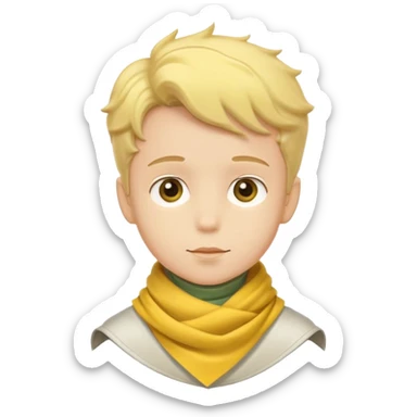 The little prince with a yellow scarf sticker