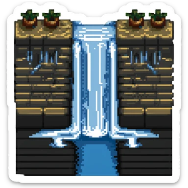 Water flowing around a dam or obstacle sticker