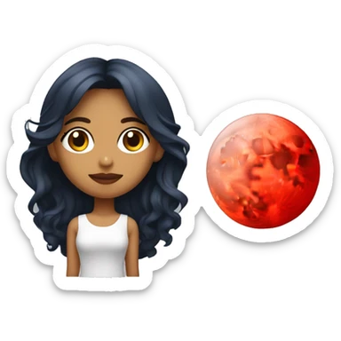 Chica dominicana con un lunar en el medio de la nariz y cabello rojo cobrizo sticker