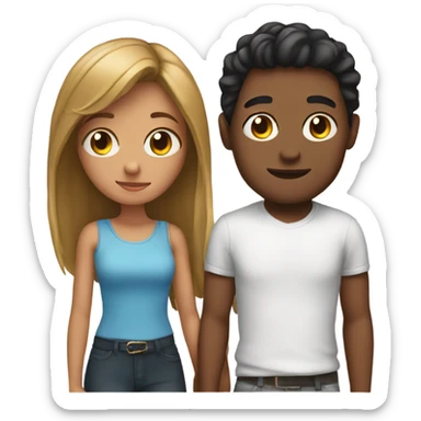 Girl with her boyfriend  sticker