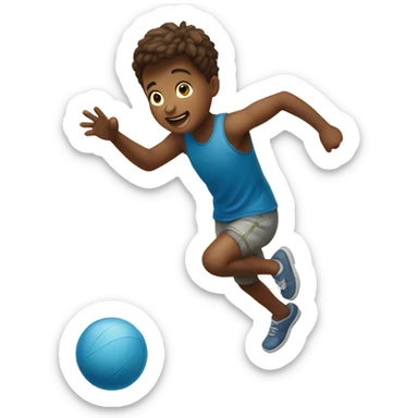 a child plays outside 
 sticker