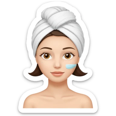 girl brunette getting a facial by a cosmetic esthetician sticker