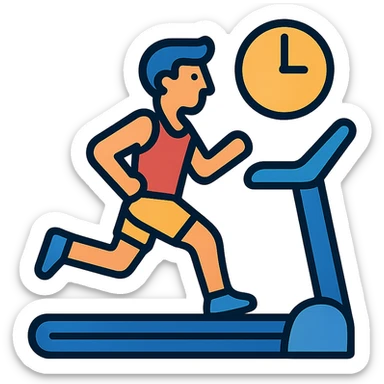 A sportsman who is spending a lot of time on the treadmill sticker